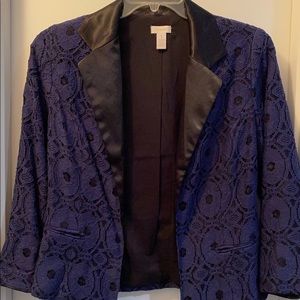Chicos Blue Lace Blazer Size 1 (small/medium)
